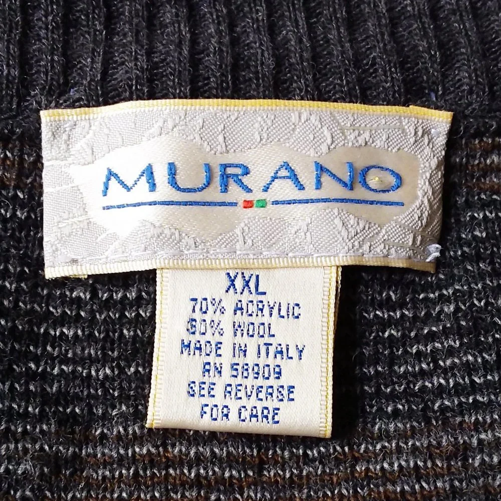 Vintage Murano Wool Blend Sweater Vest Size XXL Argyle Diamond Grandpa Core - Picture 6 of 8